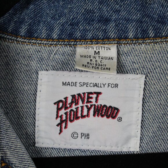 Vintage 90's Planet Hollywood Embroidered Jean Denim Jacket Size Medium Chicago - Picture 5 of 11